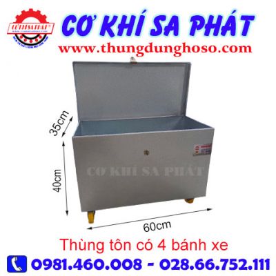 Thùng đựng tài liệu có bánh xe KT 60cm x 40cm x 35cm