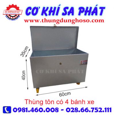 Thùng đựng hồ sơ có bánh xe KT 60cm x 40cm x 35cm